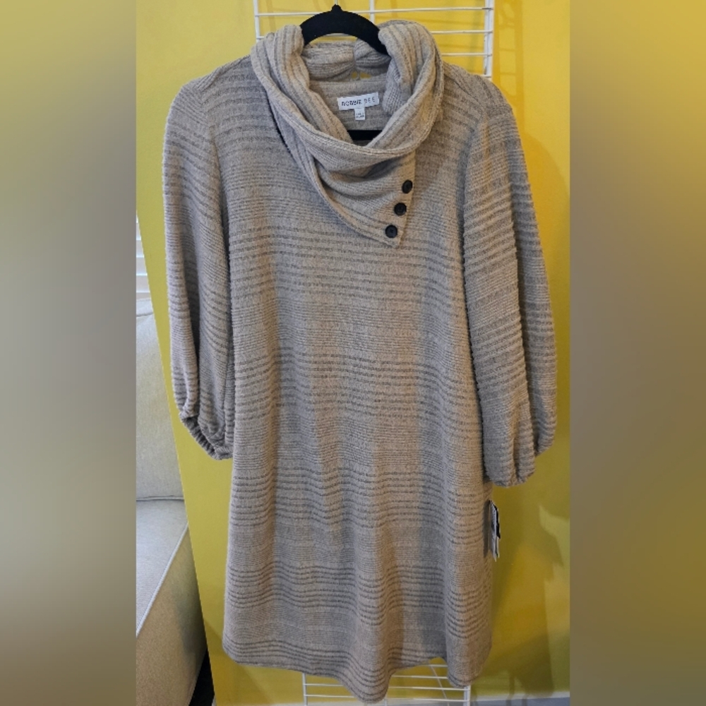 Oatmeal Women's Sweater with Button Detail